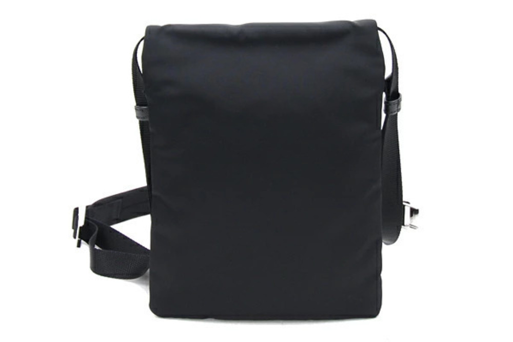 Prada Shoulder Black Crossbody Bag Triangle Leather Black